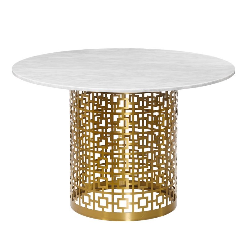 Обеденный стол Artesia Dining Table White Глянцевое золото Белый Обеденный стол Artesia Dining Table White Глянцевое золото Белый в Орле | Loft Concept