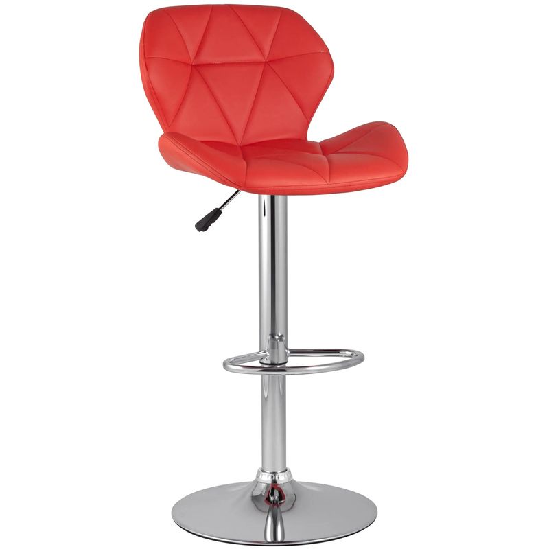 Барный Стул Jeroen Chair Красная Экокожа Красный Серебряный Барный Стул Jeroen Chair Красная Экокожа Красный Серебряный в Орле | Loft Concept