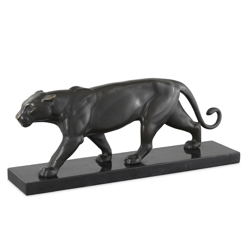 Статуэтка Eichholtz Panther on Marble Base Темная бронза Черный в Орле | Loft Concept 