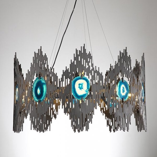 Люстра Calypso Chandelier 10 Золотой Графит Морская синь Люстра Calypso Chandelier 10 Золотой Графит Морская синь в Орле | Loft Concept
