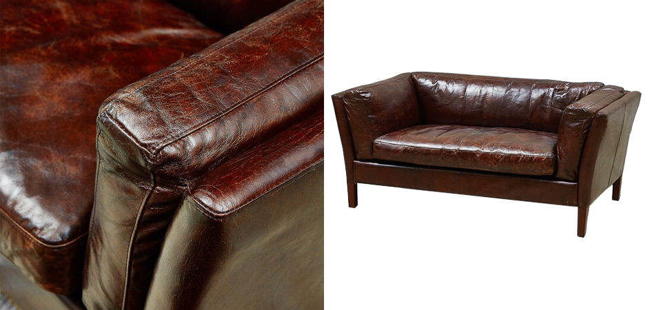 Диван RH SORENSEN Sofa Brown leather double Диван RH SORENSEN Sofa Brown leather double - Loft-Concept в Орле