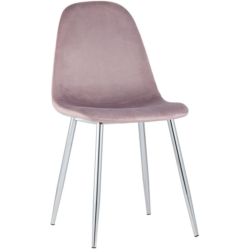 Стул Archie Chair Пыльно-Розовый Велюр Хромированные ножки Розовый пастельный Серебряный в Орле | Loft Concept 