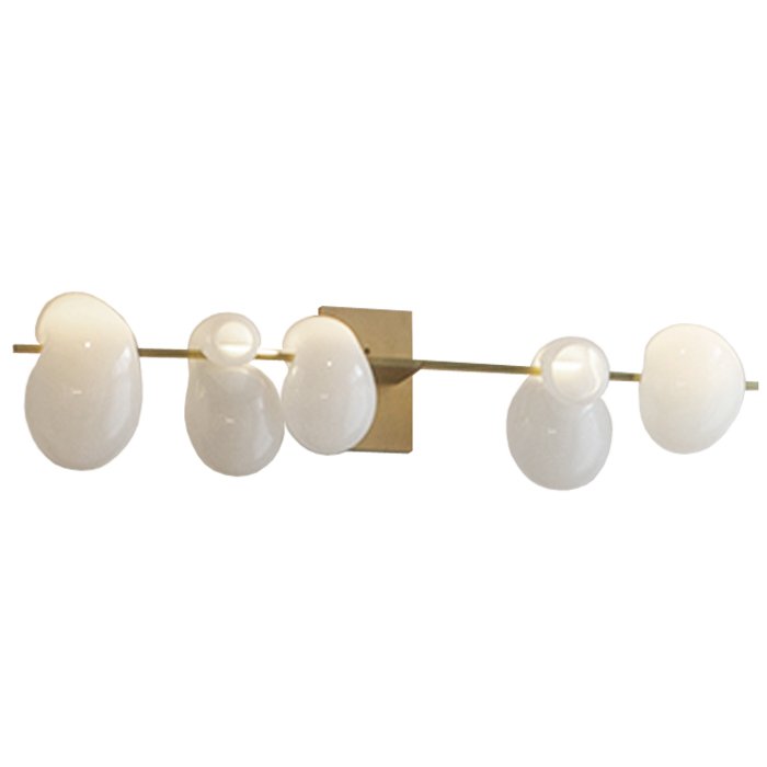 Бра White glass trap 5 Wall Lamp Прозрачный белый Золотой Бра White glass trap 5 Wall Lamp Прозрачный белый Золотой в Орле | Loft Concept