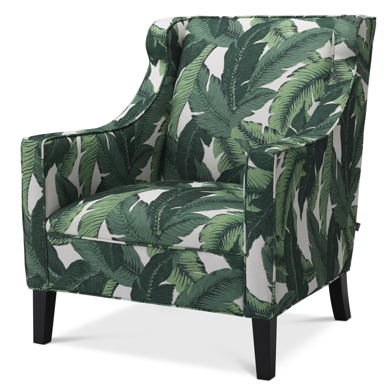 Кресло Eichholtz Chair Jenner Mustique green Зеленый Черный в Орле | Loft Concept 