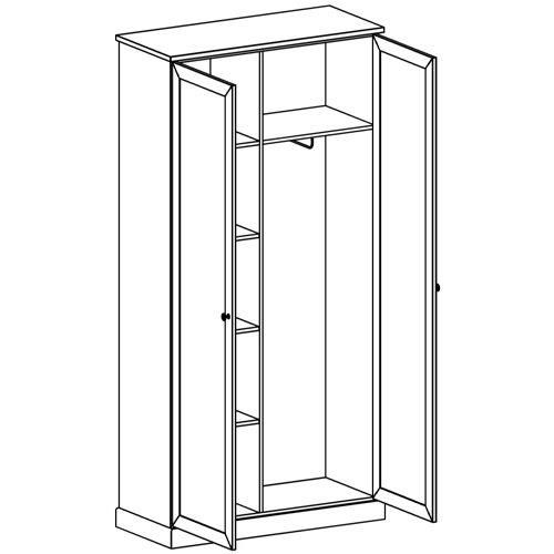 Двухдверный шкаф с зеркальными дверцами Percent Closet Двухдверный шкаф с зеркальными дверцами Percent Closet в Орле