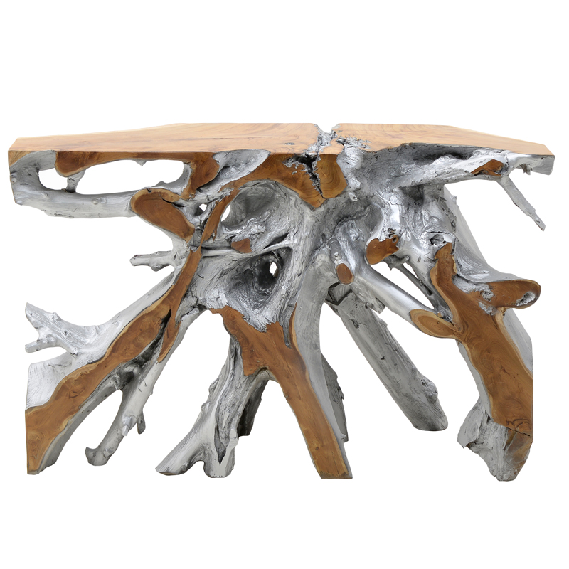 Консоль Luz Wood Console Серебряный Древесина Бежевый Консоль Luz Wood Console Серебряный Древесина Бежевый в Орле | Loft Concept