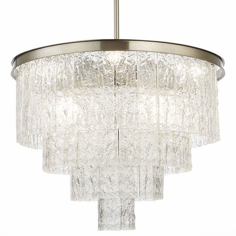 Люстра Renea Textured Glass Chandelier Nickel D60 Никель Прозрачное Стекло Люстра Renea Textured Glass Chandelier Nickel D60 Никель Прозрачное Стекло в Орле | Loft Concept