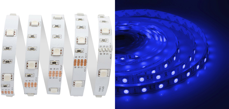 Светодиодная лента 7,2W/m 30LED/m 5050SMD разноцветная 3M - фото №1