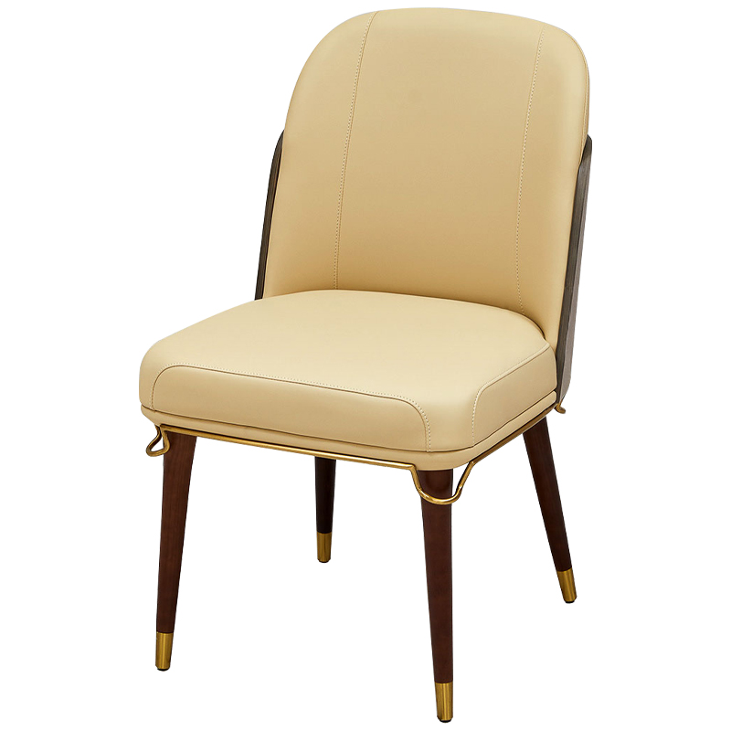 Стул бежевый Emilis Chair ножки из массива ясеня Бежевый Коричневый Латунь Стул бежевый Emilis Chair ножки из массива ясеня Бежевый Коричневый Латунь в Орле | Loft Concept