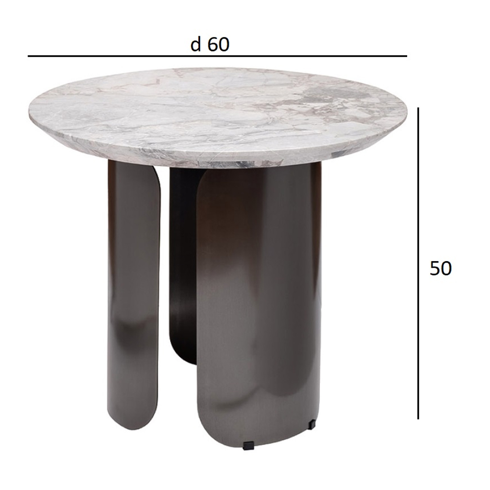 Столик журнальный круглый с мраморной столешницей Gray Marble Table Столик журнальный круглый с мраморной столешницей Gray Marble Table в Орле