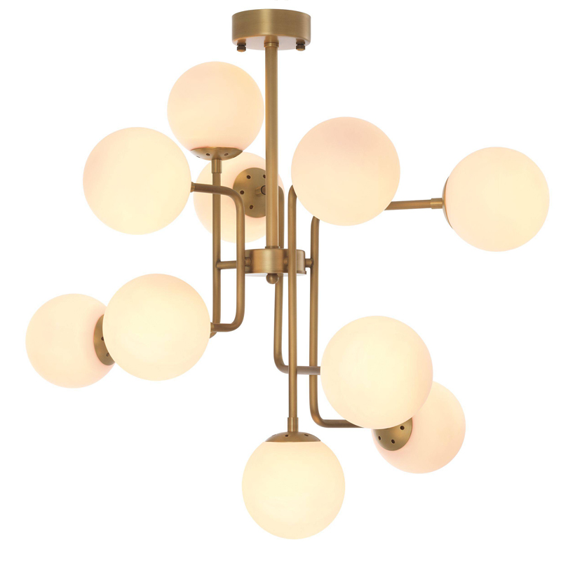 Люстра Eichholtz Chandelier Chase Латунь Античная полированная Белый Люстра Eichholtz Chandelier Chase Латунь Античная полированная Белый в Орле | Loft Concept