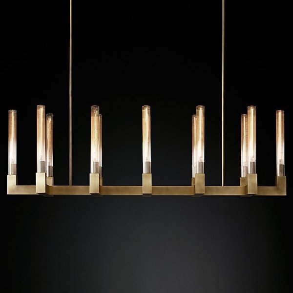 Люстра RH CANELLE Linear Chandelier 12 Modern Brass Латунь Люстра RH CANELLE Linear Chandelier 12 Modern Brass Латунь в Орле | Loft Concept