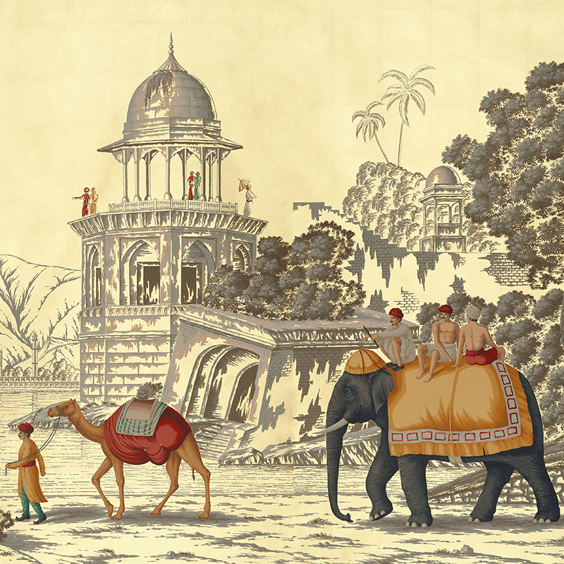 Обои ручная роспись Early Views of India Special Colourway on Deep Rich Gold gilded paper Обои ручная роспись Early Views of India Special Colourway on Deep Rich Gold gilded paper в Орле | Loft Concept