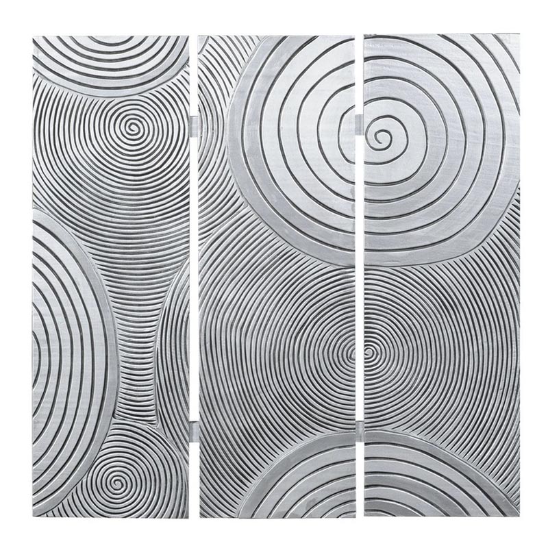 Панно Hypnotizing Spirals Серебряный Черный Панно Hypnotizing Spirals Серебряный Черный в Орле | Loft Concept