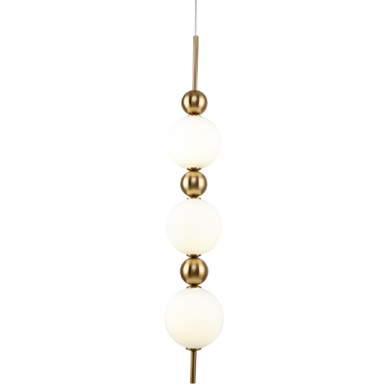 Подвесной светильник PEARLS SUSPENSION 3 Лампы Белый Латунь Подвесной светильник PEARLS SUSPENSION 3 Лампы Белый Латунь в Орле | Loft Concept