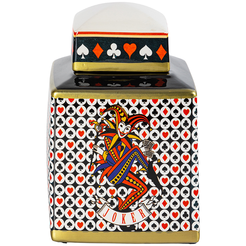 Ваза с крышкой Joker Poker Collection Vase Мульти Черно-белый Красный Золотой Ваза с крышкой Joker Poker Collection Vase Мульти Черно-белый Красный Золотой в Орле | Loft Concept