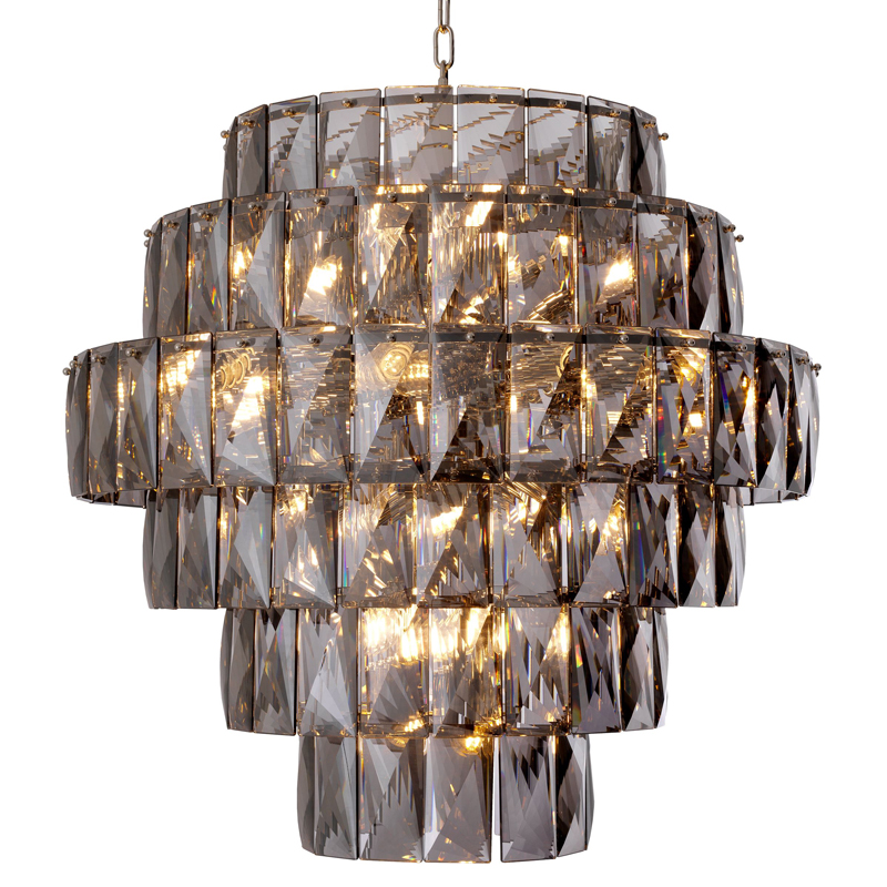 Люстра Eichholtz Chandelier Amazone L smoke Никель Стекло Смок Люстра Eichholtz Chandelier Amazone L smoke Никель Стекло Смок в Орле | Loft Concept