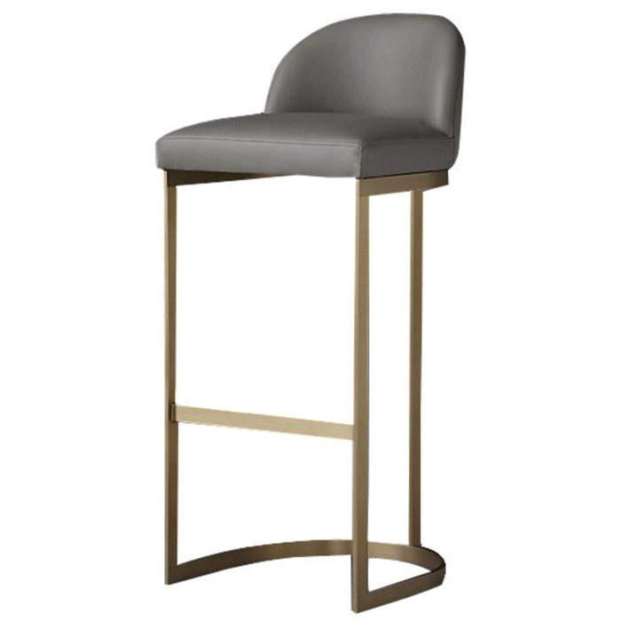 Барный стул Barrel Back Counter Stool Taupe Бежево-серый Золотой Барный стул Barrel Back Counter Stool Taupe Бежево-серый Золотой в Орле | Loft Concept