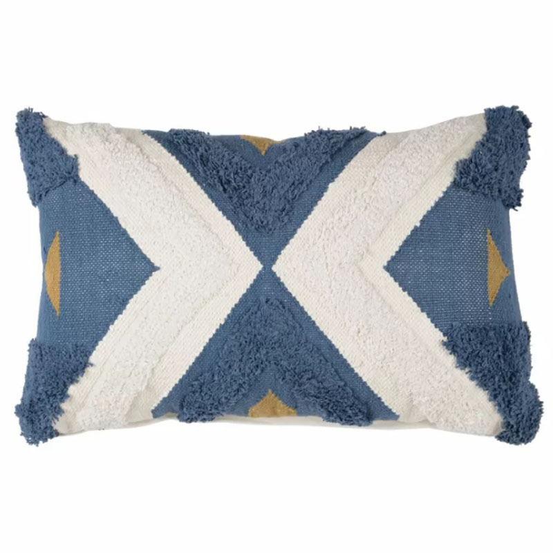 Подушка Blue Ikat Синий Белый Золотой Подушка Blue Ikat Синий Белый Золотой в Орле | Loft Concept