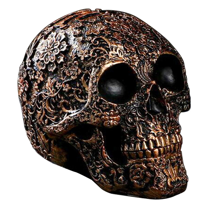 Статуэтка Patterned Skull Золотой Черный Статуэтка Patterned Skull Золотой Черный в Орле | Loft Concept