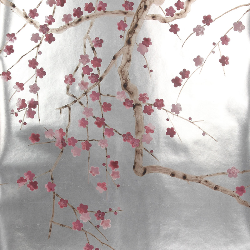 Обои ручная роспись Plum Blossom Blossom on Tarnished Silver gilded paper  в Орле | Loft Concept 