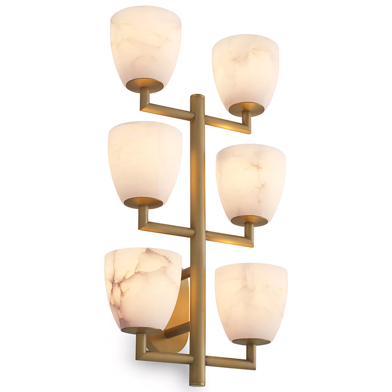Настенный светильник Eichholtz Wall Lamp Valerius Латунь Белый Мрамор Bianco ivory ( слоновая кость ) Настенный светильник Eichholtz Wall Lamp Valerius Латунь Белый Мрамор Bianco ivory ( слоновая кость ) в Орле | Loft Concept