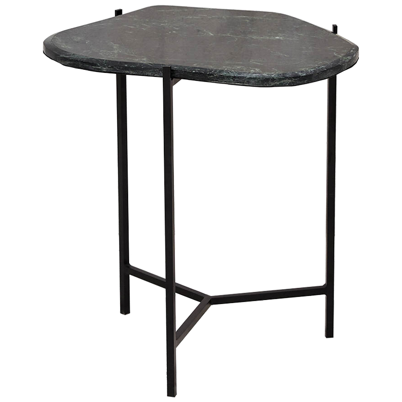 Приставной стол с каменной столешницей Tuan Side Table Черный Малахит (зеленый) Приставной стол с каменной столешницей Tuan Side Table Черный Малахит (зеленый) в Орле | Loft Concept