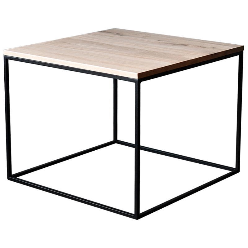 Кофейный стол Clegg Industrial Metal Rust Coffee Table Светлый дуб Черный в Орле | Loft Concept 