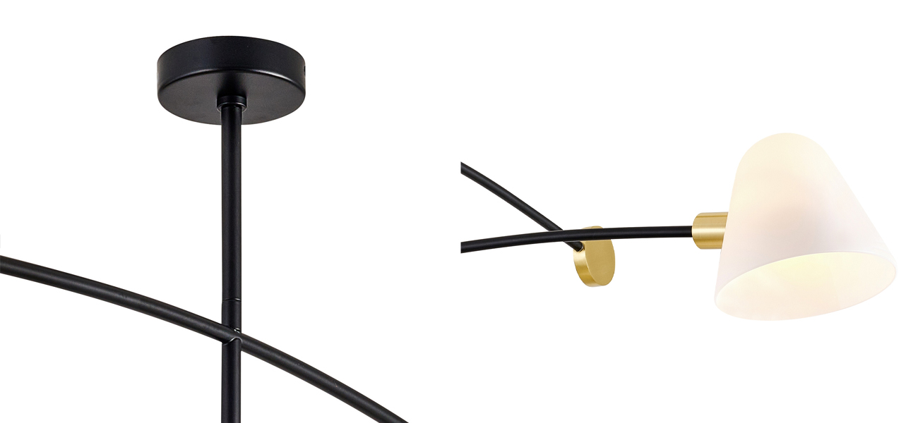 Люстра с двумя белыми матовыми плафонами Wind Bells - фото