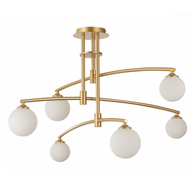 Люстра Glendon Chandelier 6 Balls Золотой Белый Люстра Glendon Chandelier 6 Balls Золотой Белый в Орле | Loft Concept