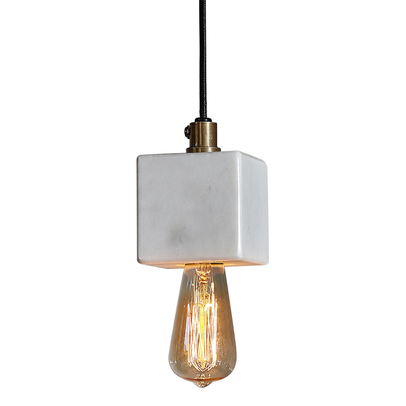 Подвесной светильник Shaw Cube Marble Hanging Lamp Черный Белый Мрамор Bianco Подвесной светильник Shaw Cube Marble Hanging Lamp Черный Белый Мрамор Bianco в Орле | Loft Concept