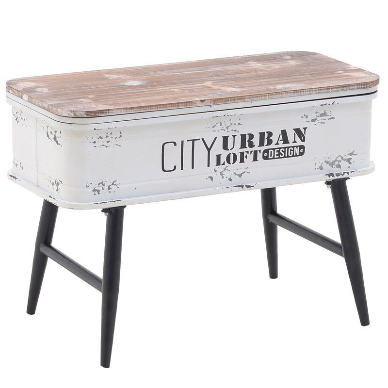 Приставной стол City Urban Loft Design Table white Бежево-серый Белый винтажная патина Приставной стол City Urban Loft Design Table white Бежево-серый Белый винтажная патина в Орле | Loft Concept