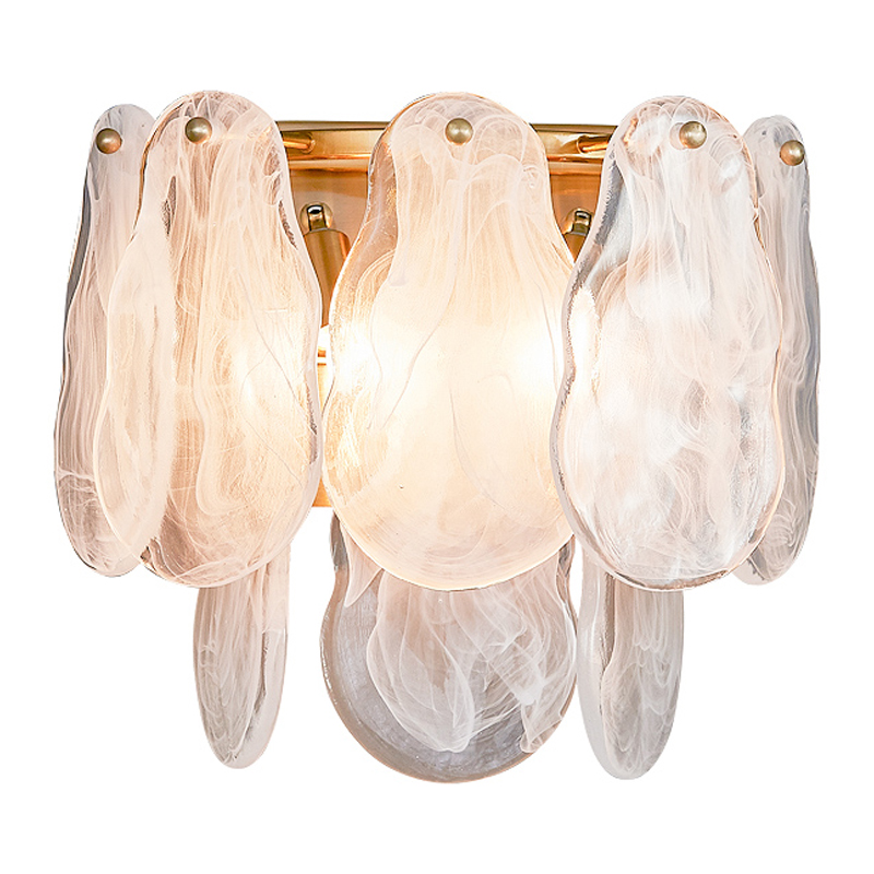 Бра Maat Textured Glass Sconce Белое матовое стекло Глянцевое золото Бра Maat Textured Glass Sconce Белое матовое стекло Глянцевое золото в Орле | Loft Concept