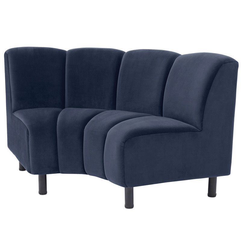 Диван Eichholtz Sofa Hillman II Сапфирово-синий Черный Диван Eichholtz Sofa Hillman II Сапфирово-синий Черный в Орле | Loft Concept