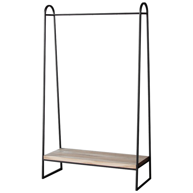 Рейл Amba Industrial Metal Rust Clothes Rail Черный Светлый дуб в Орле | Loft Concept 