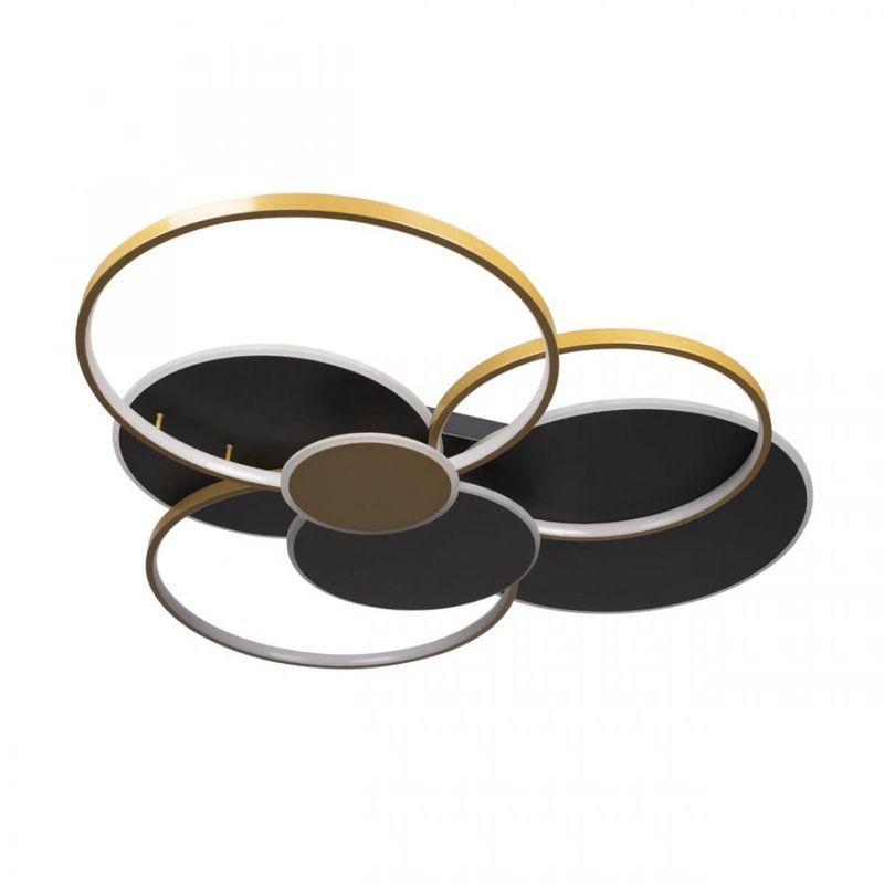 Потолочный светильник Black three rings Gold 100 см Золотой Черный Потолочный светильник Black three rings Gold 100 см Золотой Черный в Орле | Loft Concept