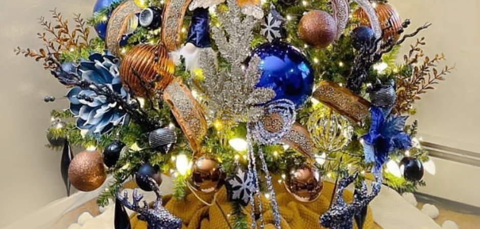 Дизайнерская Ель Синие Цветы Christmas tree Blue flowers Дизайнерская Ель Синие Цветы Christmas tree Blue flowers - Loft-Concept в Орле