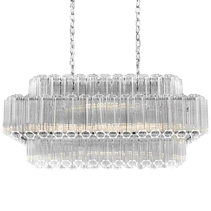 Люстра Chandelier Hexagon Rectangle Прозрачное Стекло Хром в Орле | Loft Concept 