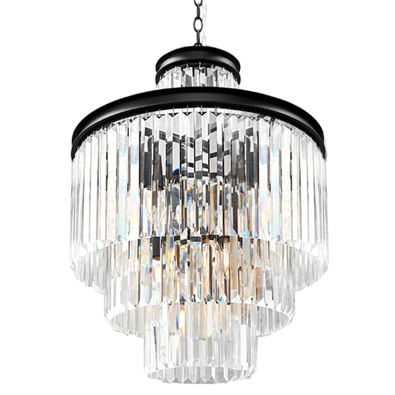Люстра RH Odeon Chandelier Four Black 50 Прозрачное Стекло Черный Люстра RH Odeon Chandelier Four Black 50 Прозрачное Стекло Черный в Орле | Loft Concept