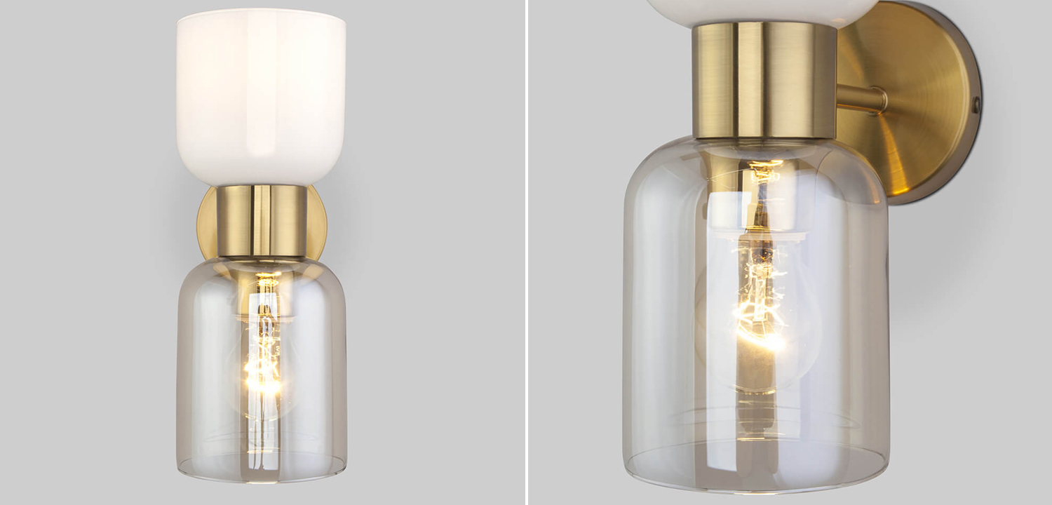 Бра Light maker studio Sconce white and smok brass - фото