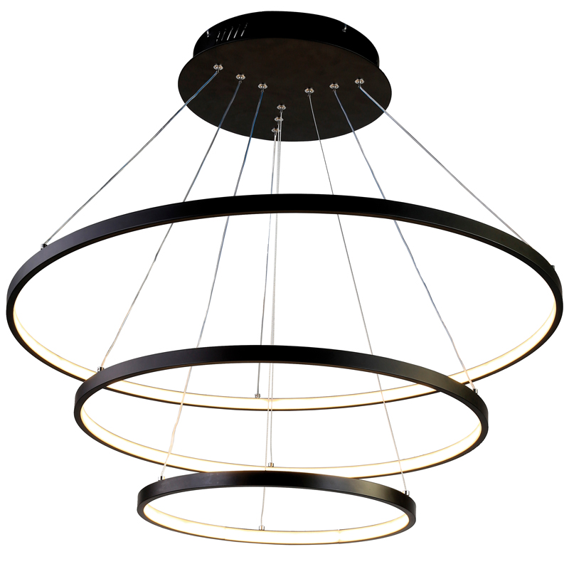 Люстра Ring Horizontal Trio black 80+60+40 Черный Люстра Ring Horizontal Trio black 80+60+40 Черный в Орле | Loft Concept