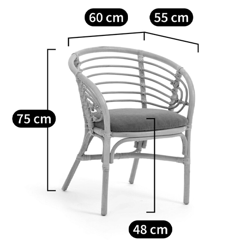 Кресло из ротанга с сиденьем из велюра Vini Rattan Armchair Кресло из ротанга с сиденьем из велюра Vini Rattan Armchair в Орле