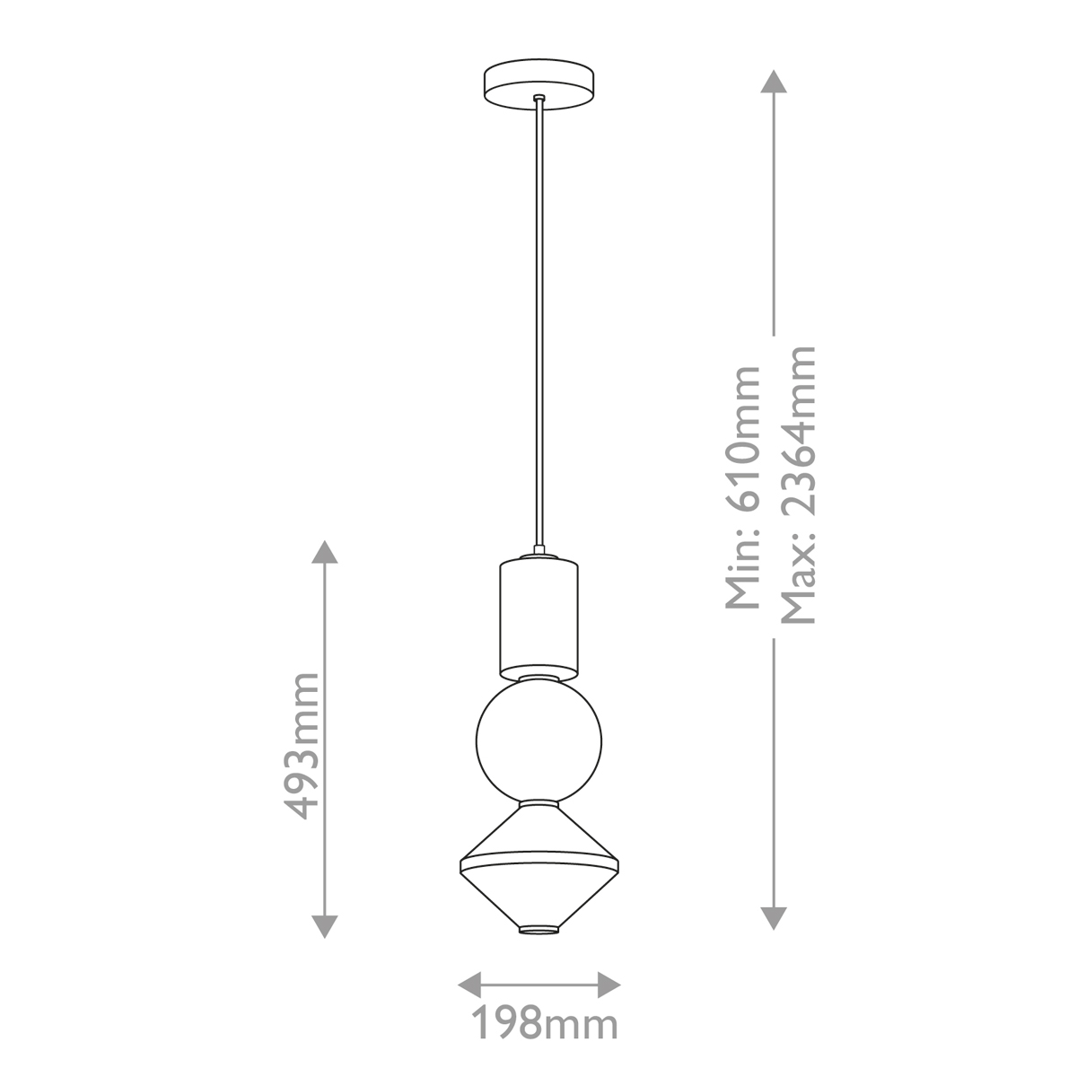 Подвесной светильник белого цвета с тремя геометрическими плафонами Alora Mood в Орле
