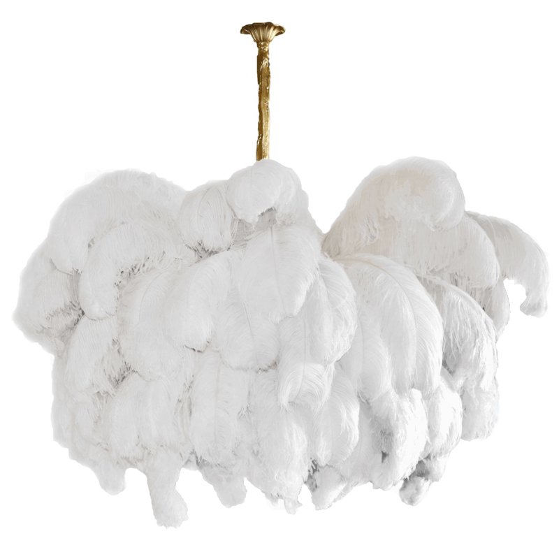 Люстра из страусиных перьев Extra Large Feather Chandelier GRAND TOUR Розовый пастельный Белый Серый Бежевый Латунь Люстра из страусиных перьев Extra Large Feather Chandelier GRAND TOUR Розовый пастельный Белый Серый Бежевый Латунь в Орле | Loft Concept