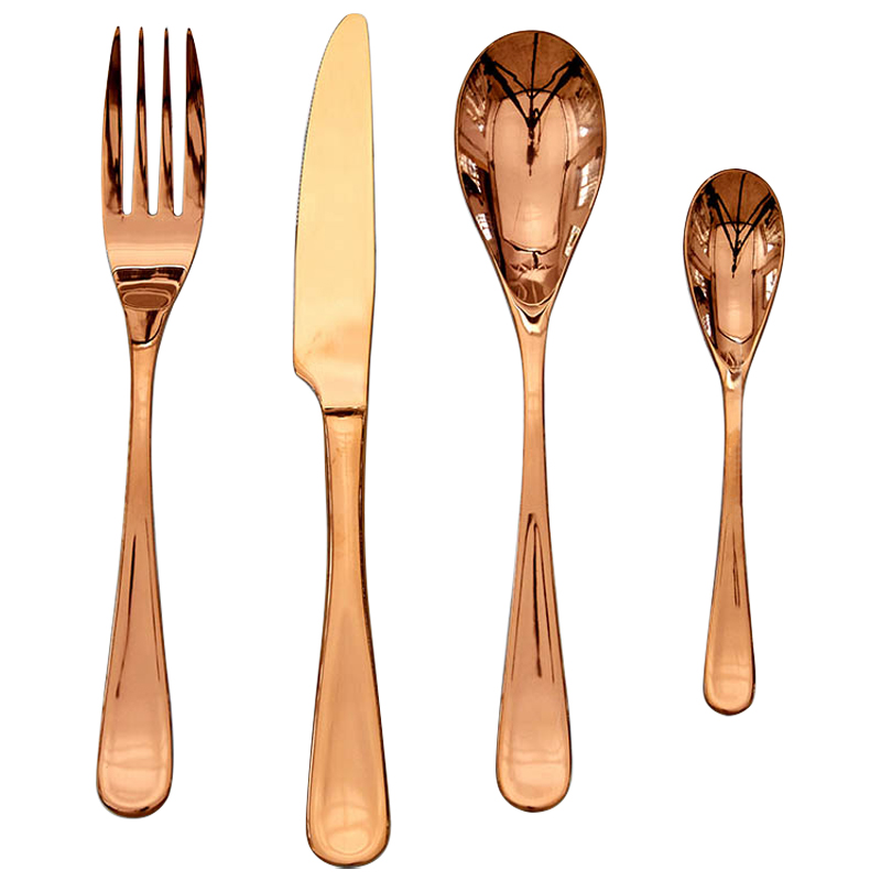 Столовые приборы на 1 персону цвет медь Contemporary Cutlery Set Copper Медь Столовые приборы на 1 персону цвет медь Contemporary Cutlery Set Copper Медь в Орле | Loft Concept