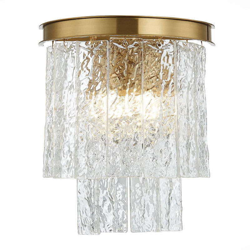 Бра Renea Textured Glass Wall Lamp Brass Латунь Прозрачное Стекло Бра Renea Textured Glass Wall Lamp Brass Латунь Прозрачное Стекло в Орле | Loft Concept