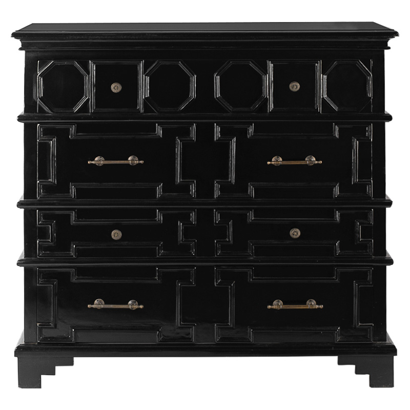 Комод с 4-мя ящиками Chest Beaux Art Черный Черный Комод с 4-мя ящиками Chest Beaux Art Черный Черный в Орле | Loft Concept