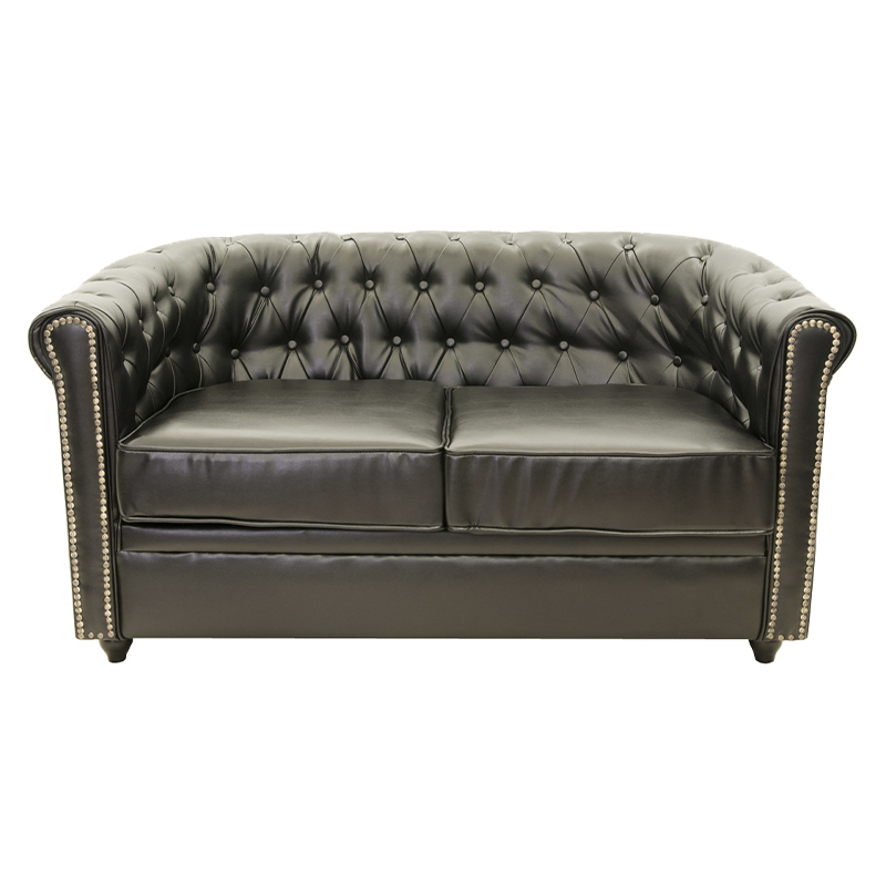 Диван кожаный на деревянных ножках из массива березы Caleb Leather Seating black Черный Диван кожаный на деревянных ножках из массива березы Caleb Leather Seating black Черный в Орле | Loft Concept