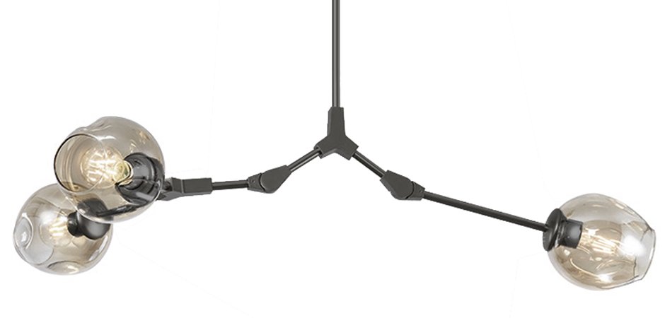 Люстра Сrumpled Glass Bubble Chandelier Gray 3 плафона Люстра Сrumpled Glass Bubble Chandelier Gray 3 плафона - Loft-Concept в Орле