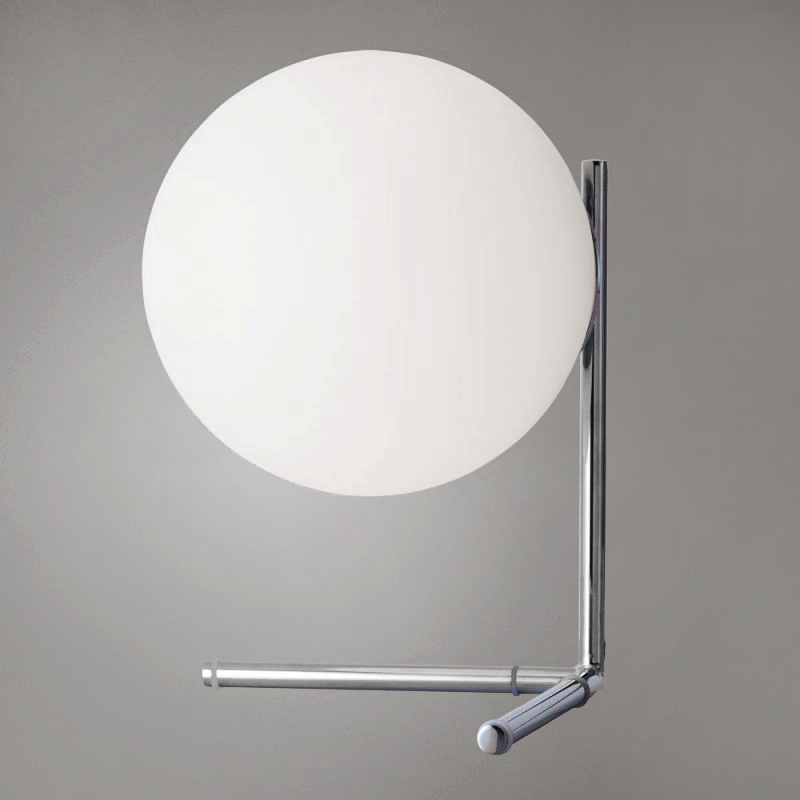 Настольная лампа IC Lighting Flos Table Chrome Хром Прозрачный белый Настольная лампа IC Lighting Flos Table Chrome Хром Прозрачный белый в Орле | Loft Concept